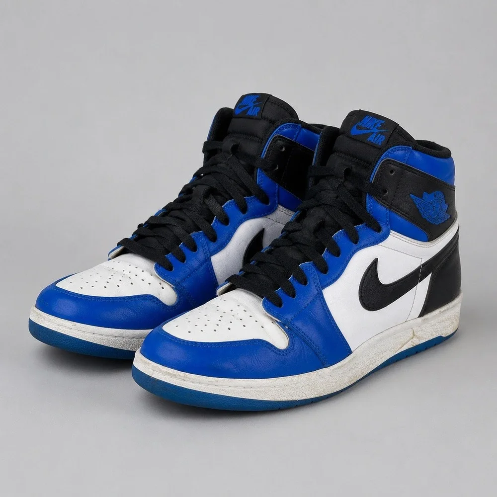 Jordan 1 Retro High Men 12 Blue White Black Good Game Royal 555088-403 Athletic